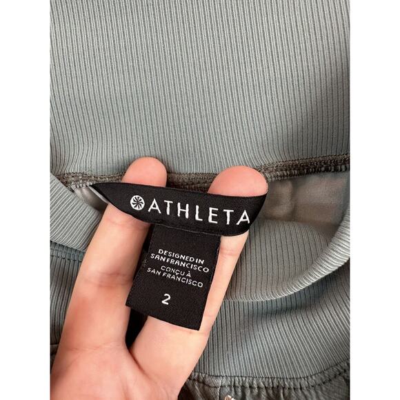 Athleta Nolita Slim Tapered Leg Crop Pants Green Tie Dye Print Women's Size 2 - Picture 7 of 10